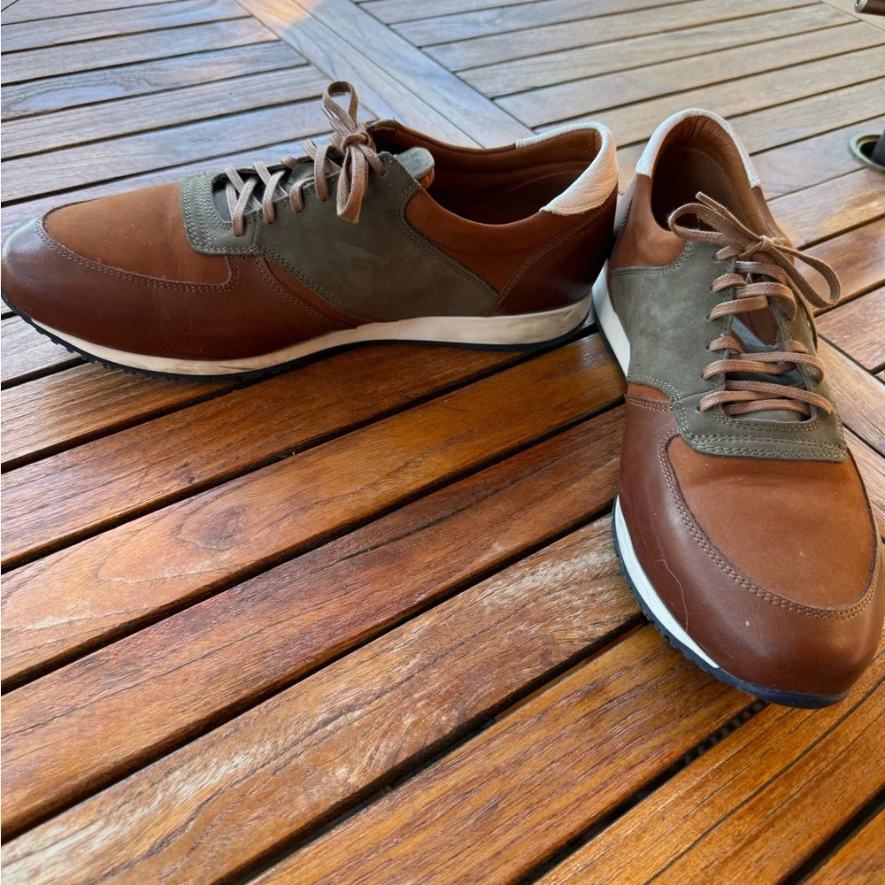 Men's Brown and Olive Leather Oxford shoe